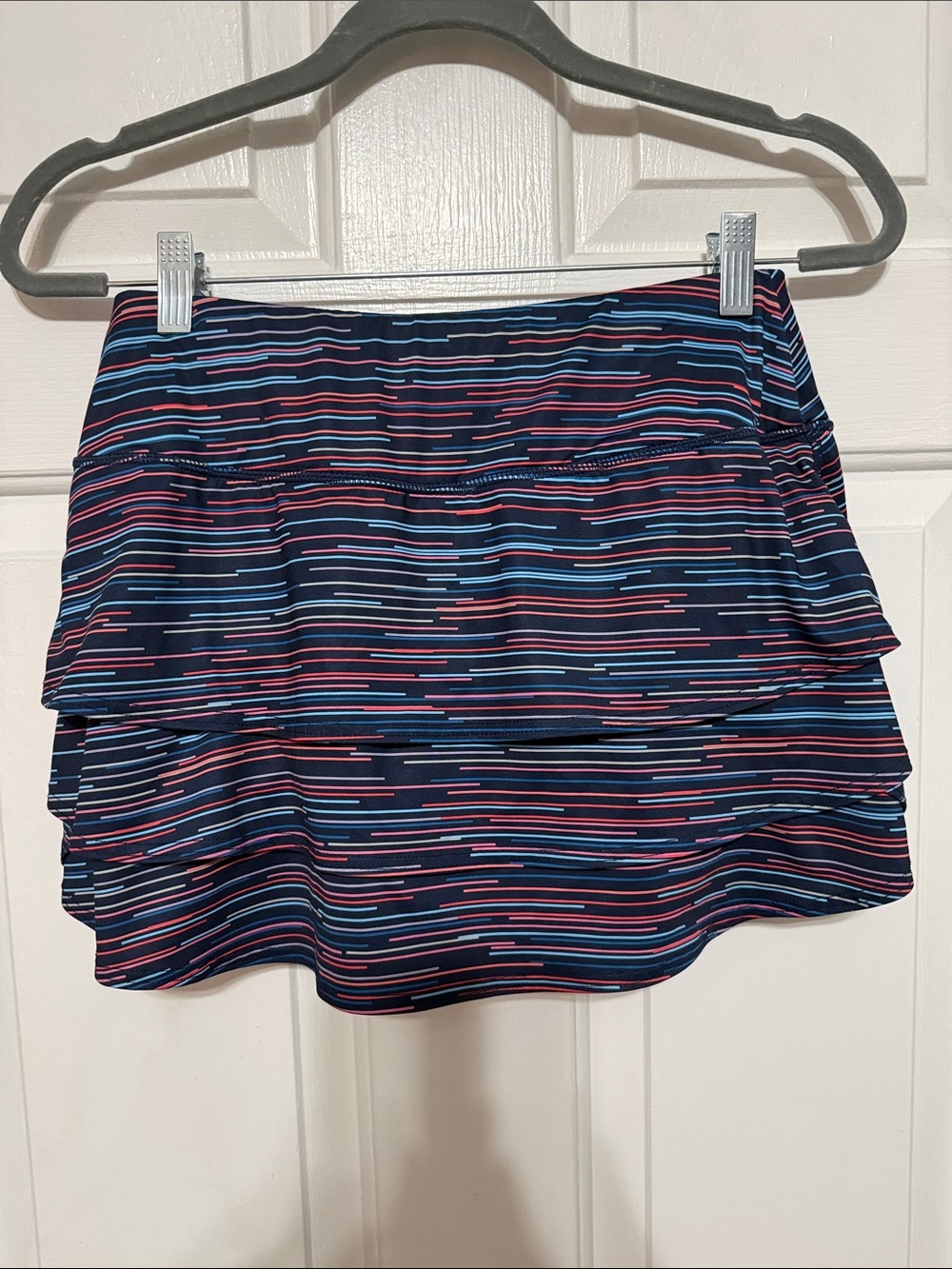 Athleta Women's Navy Layered Stripe Skort - Sporty Casual